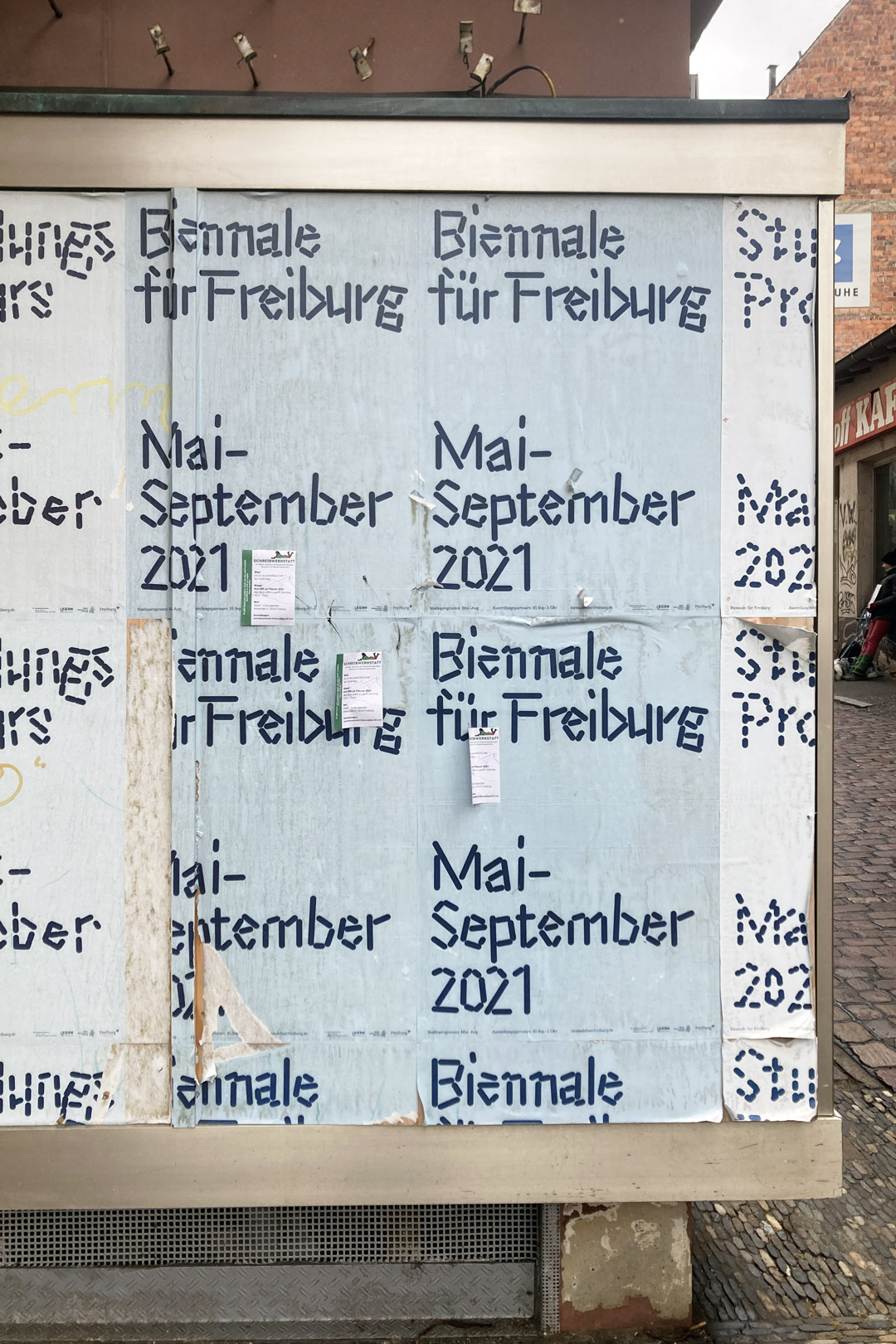 Biennale für Freiburg, 2021, visual identity and campaign designed by Marius Schwarz and Ronja Andersen